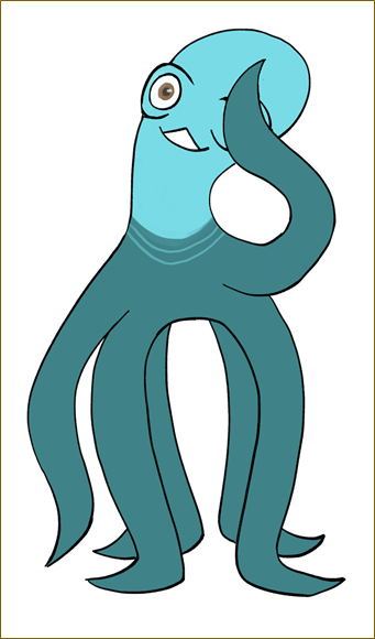 image of an octopus like person with blue eye covered